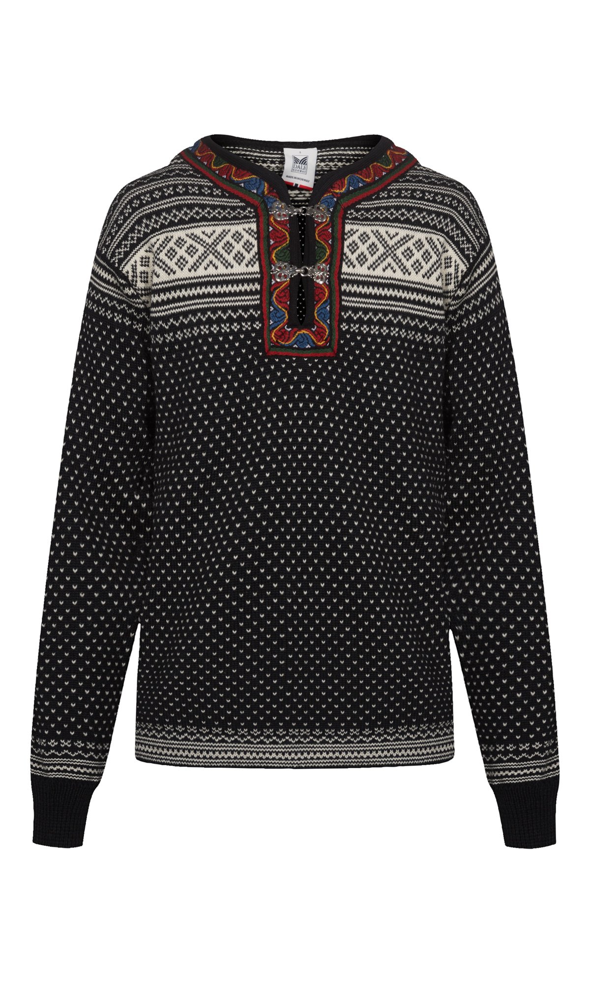 Setesdal Lusekofte Sweater - Norwegian Wool Black Offwhite