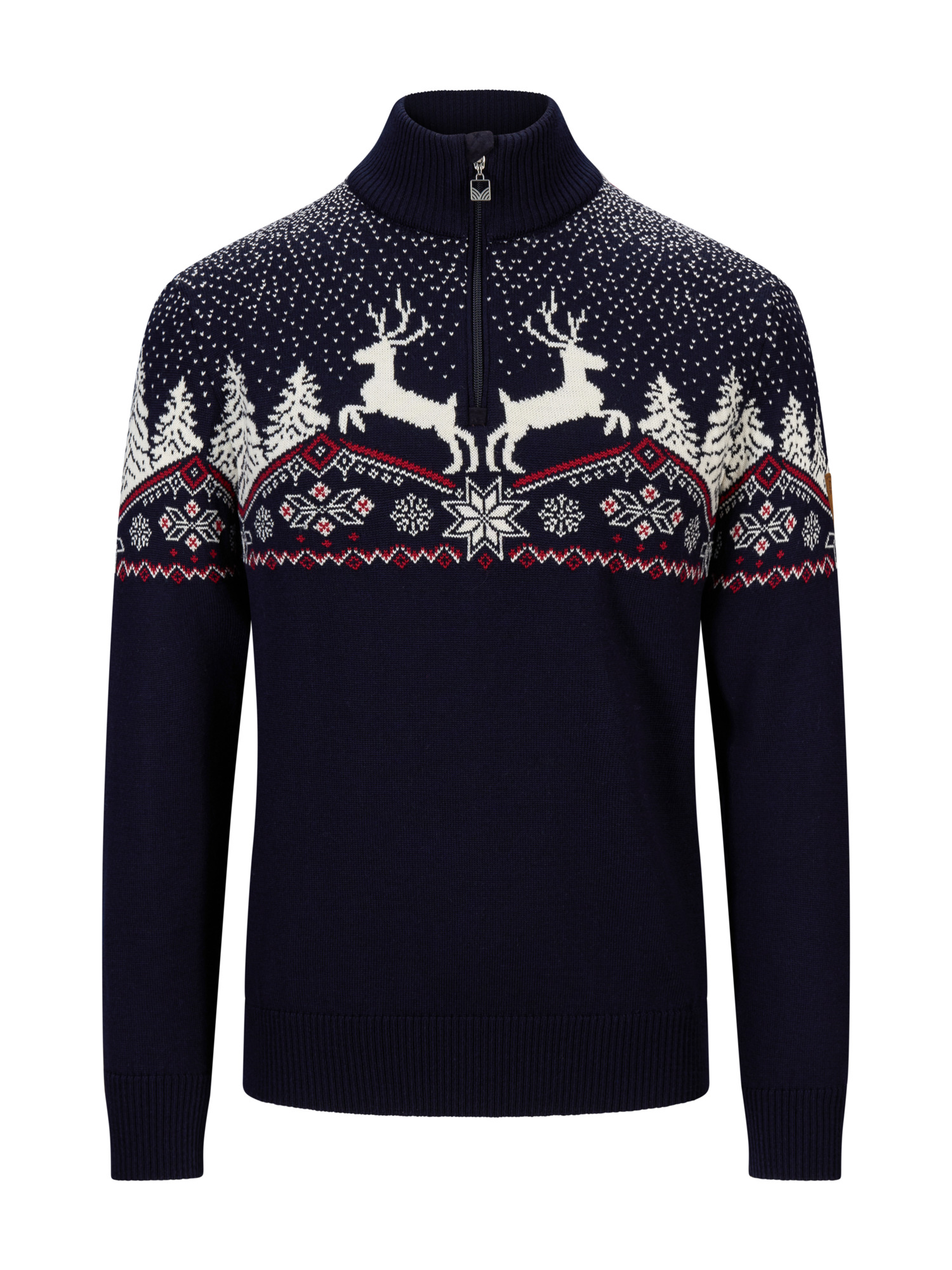 Dale Christmas Sweater Men's - Merino Wool Navy Offwhite Redrose