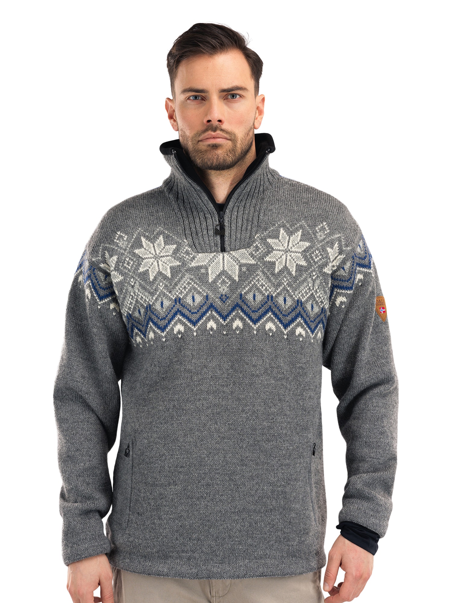 Fongen Weatherproof Sweater - Men - Grey - Dale of Norway - Dale of Norway