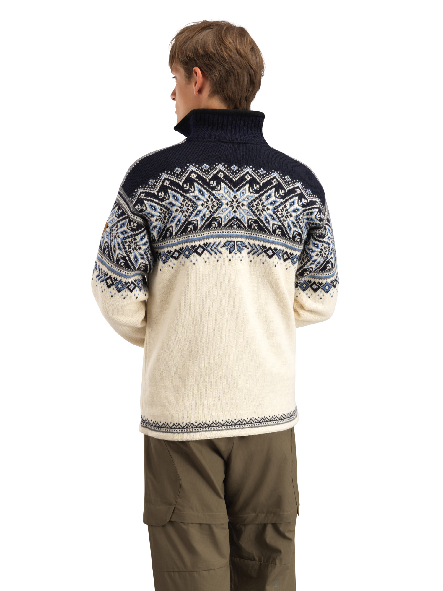 Vail WP Masc Sweater Offwhite Smoke Navy Blue - Dale of Norway
