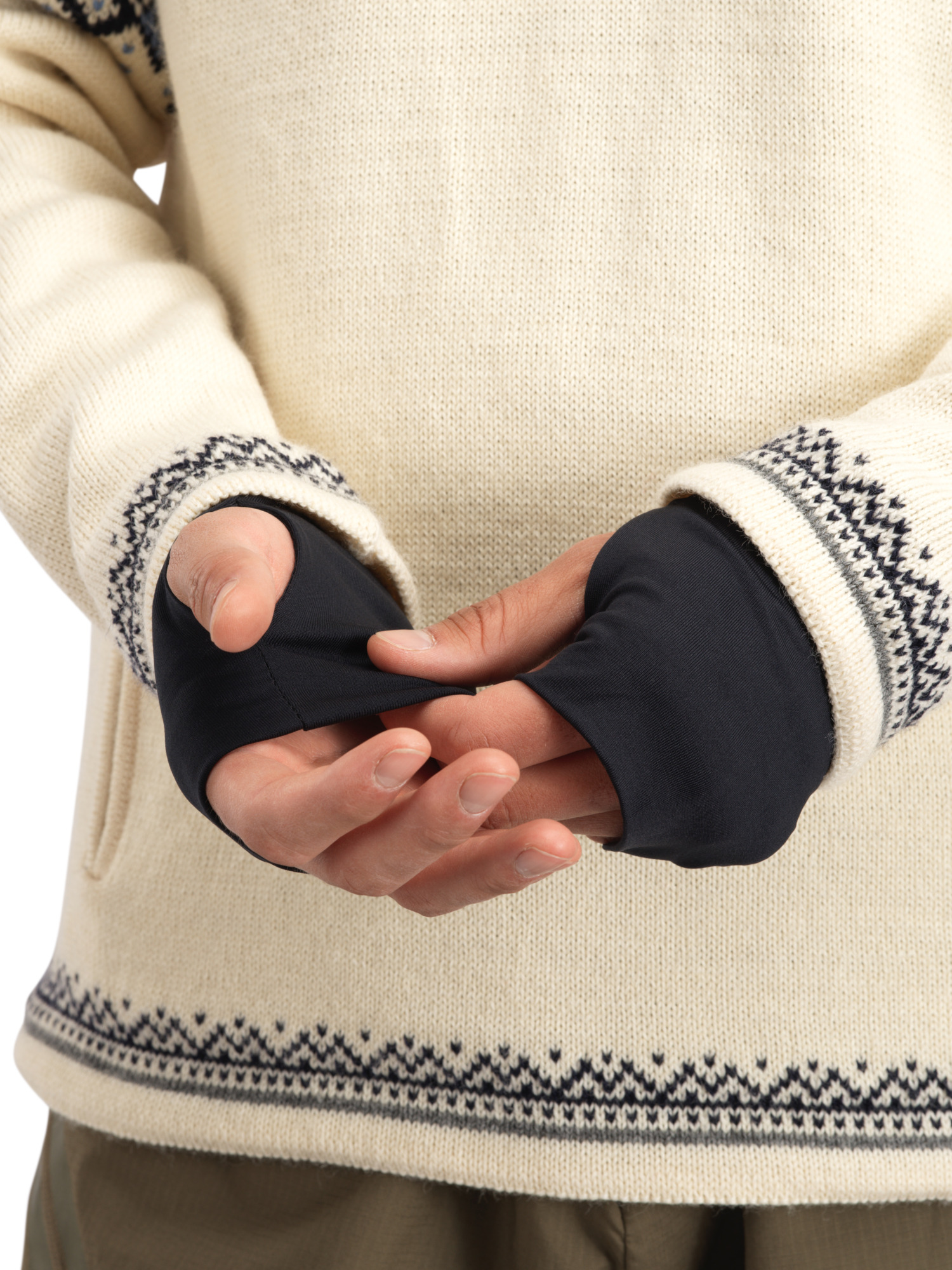 Vail Windproof Men’s Sweater - Norwegian Wool  Offwhite Smoke Navy Blue