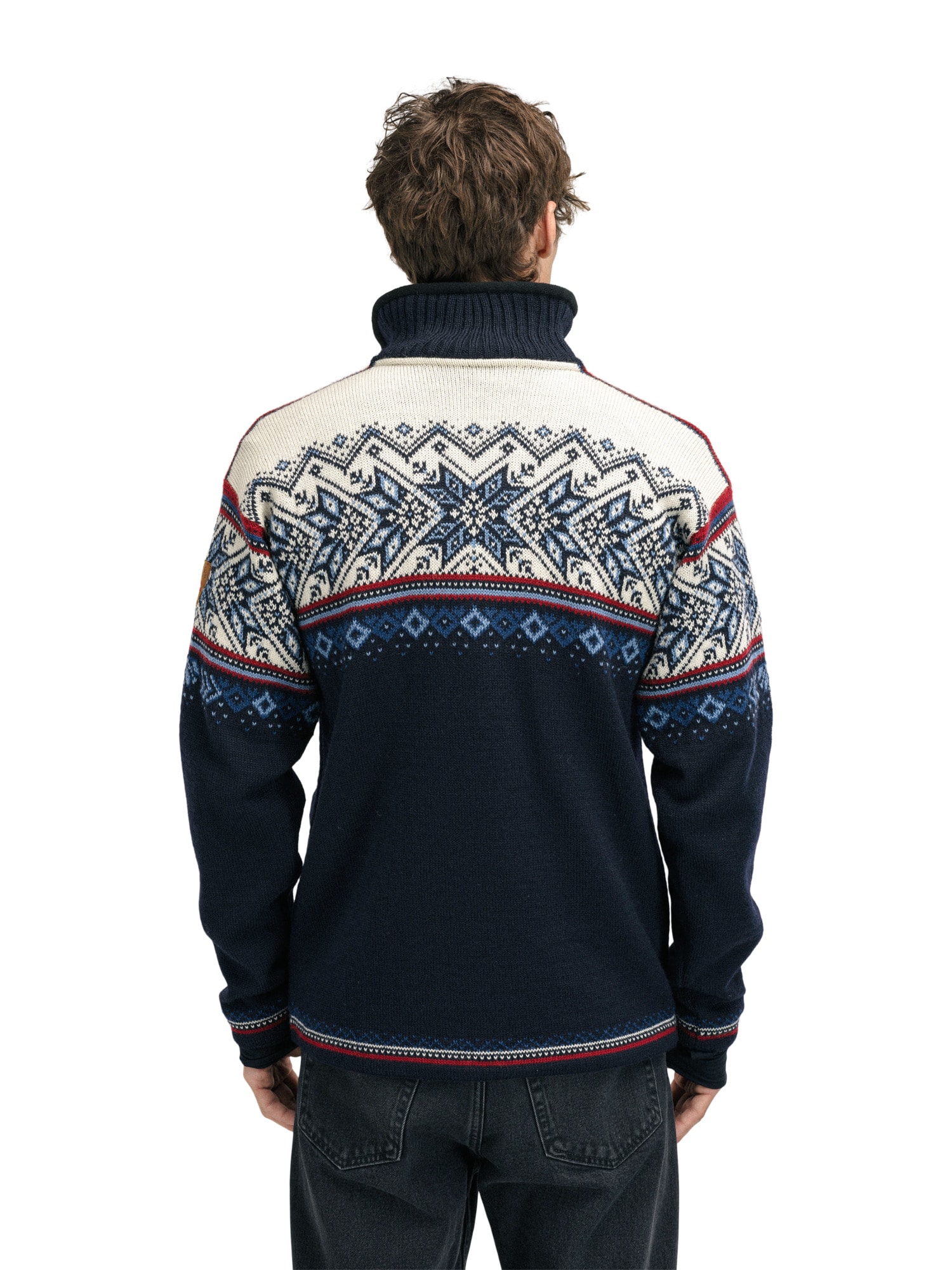 Vail WP Masc Sweater Navy Red Offwhite Indigo Blue - Dale of Norway