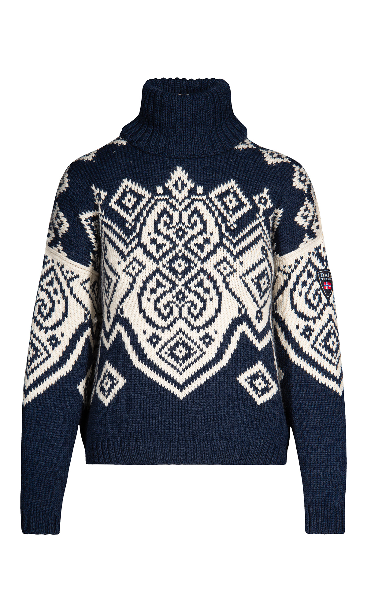 Falun Women’s Sweater - Alpaca & Merino wool Blue White