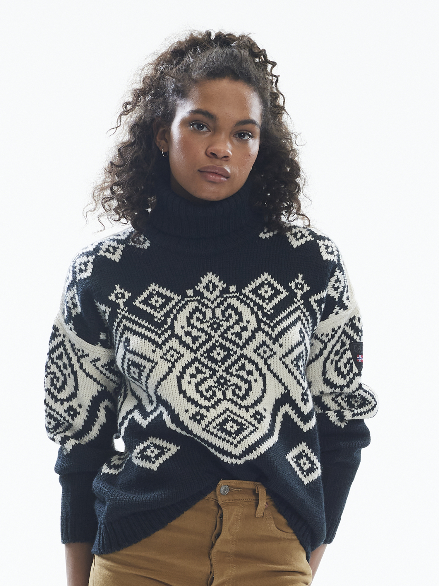 Falun Women’s Sweater - Alpaca & Merino wool Black White