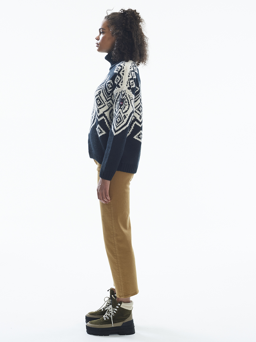 Falun Women’s Sweater - Alpaca & Merino wool Black White