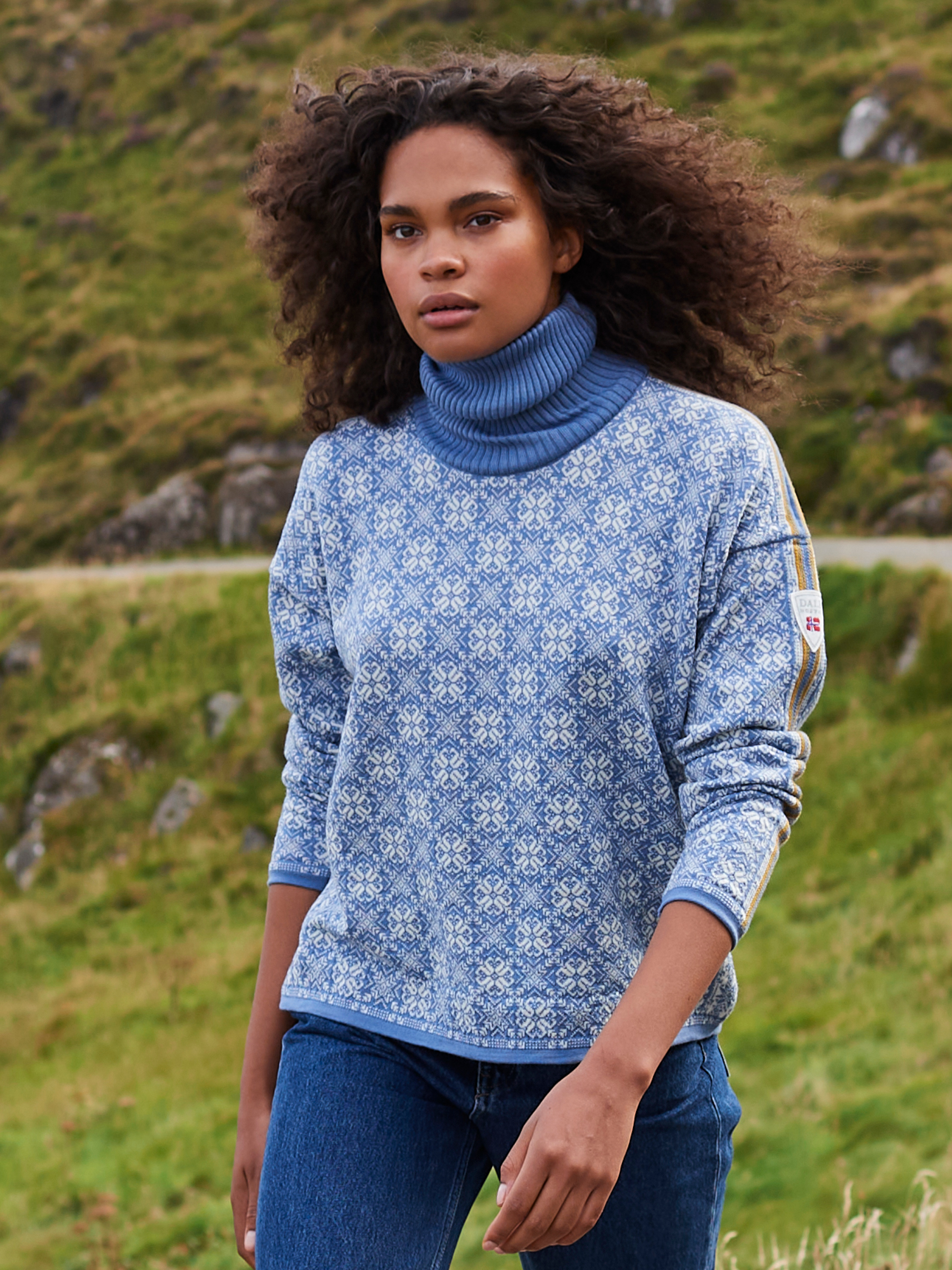 Firda Sweater - Women - Blue/Offwhite - Dale of Norway - Dale of