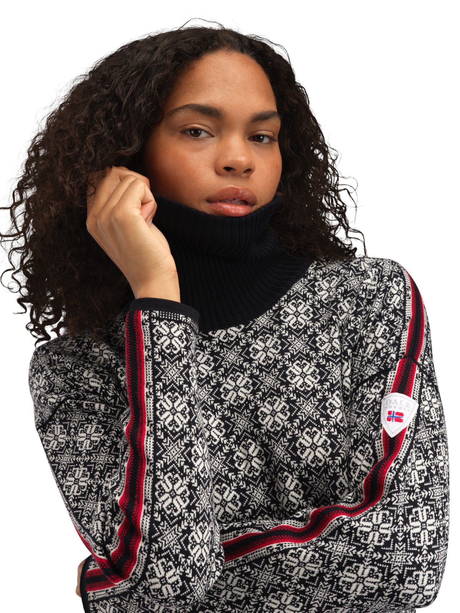 Firda Women’s Sweater - Merino Wool Black Offwhite