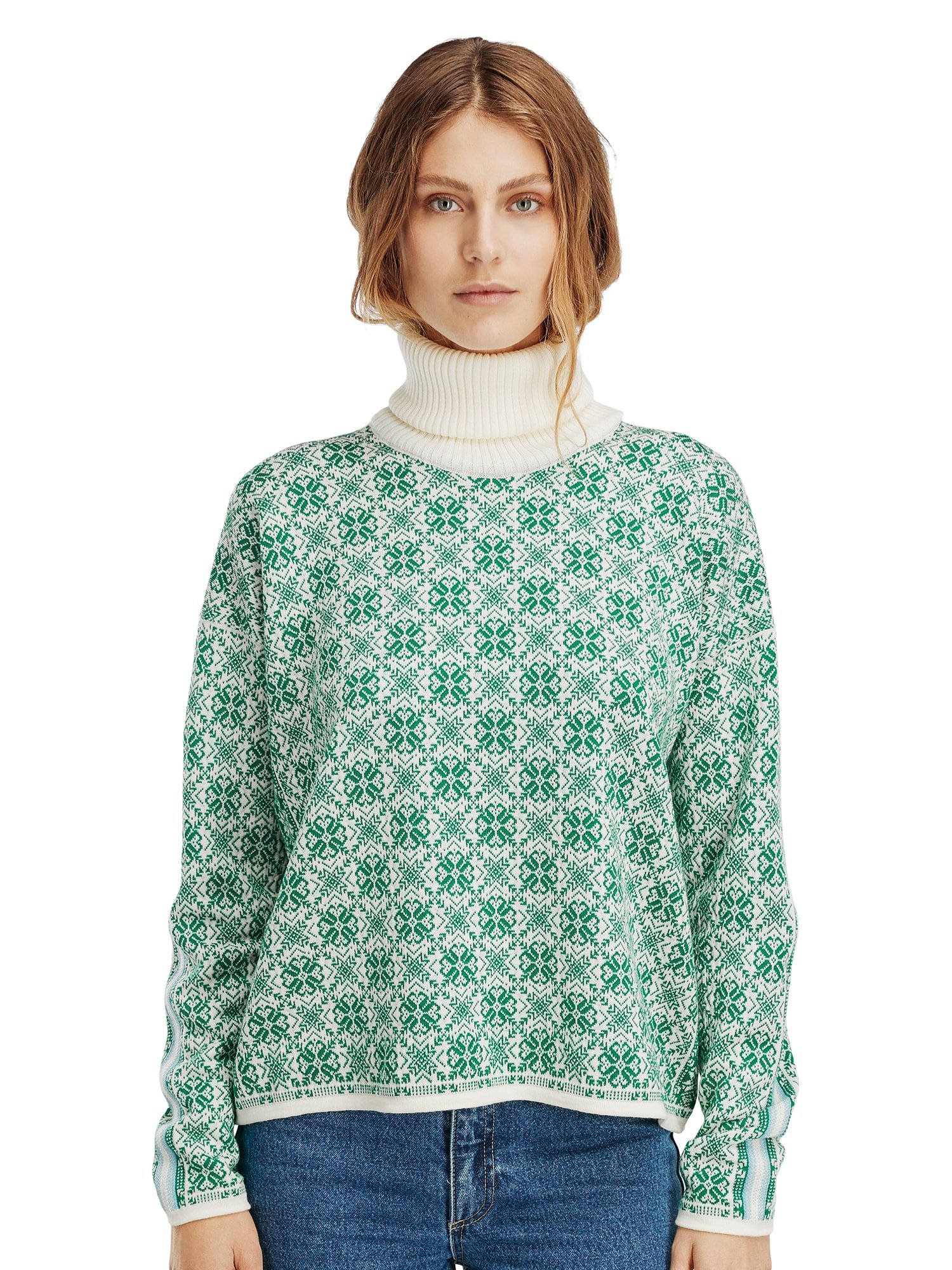 Firda Sweater - Women - Brightgreen/Offwhite - Dale of Norway