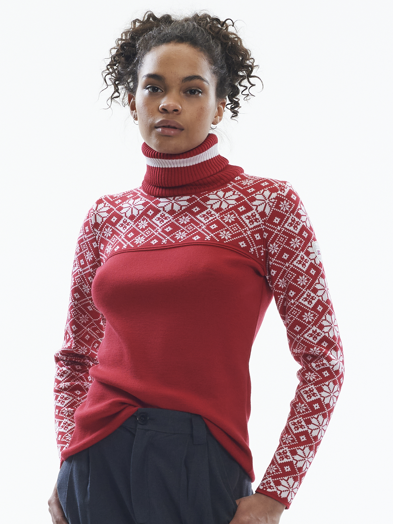 Mount Red Sweater - Women - Red/White 