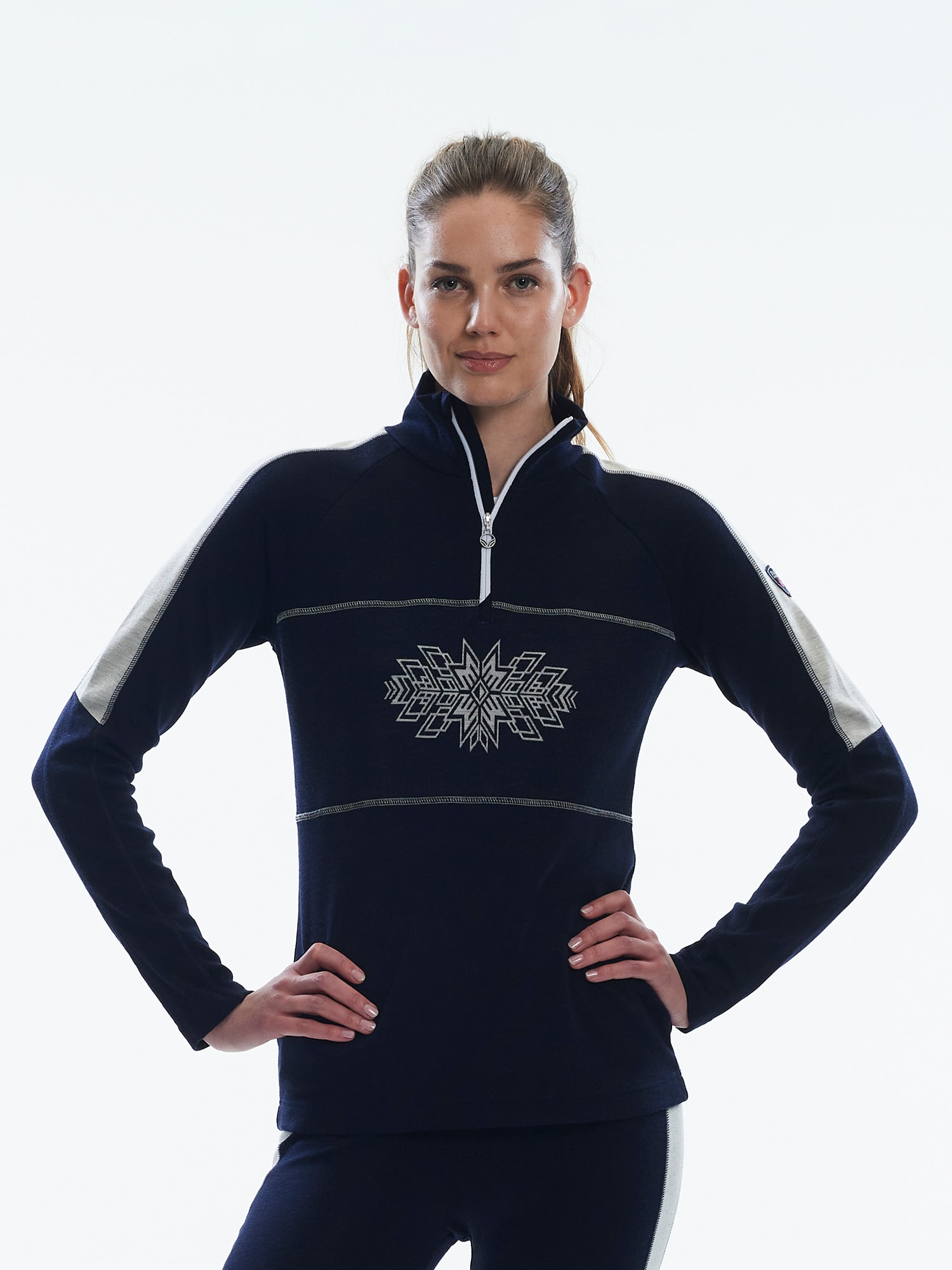 beundring etnisk stak Spirit basic sweater feminine Navy Offwhite - Dale of Norway