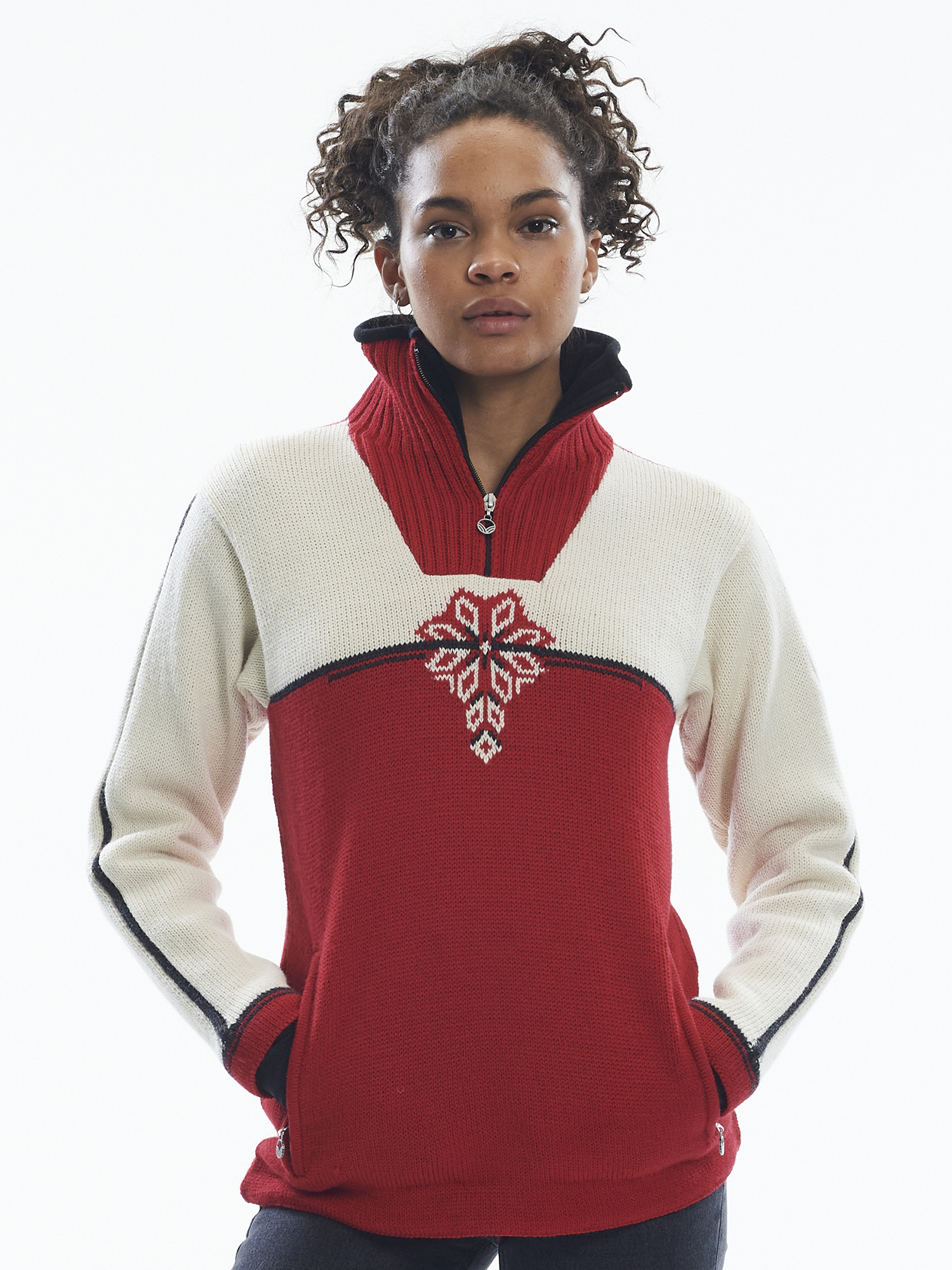 red wool sweater women's