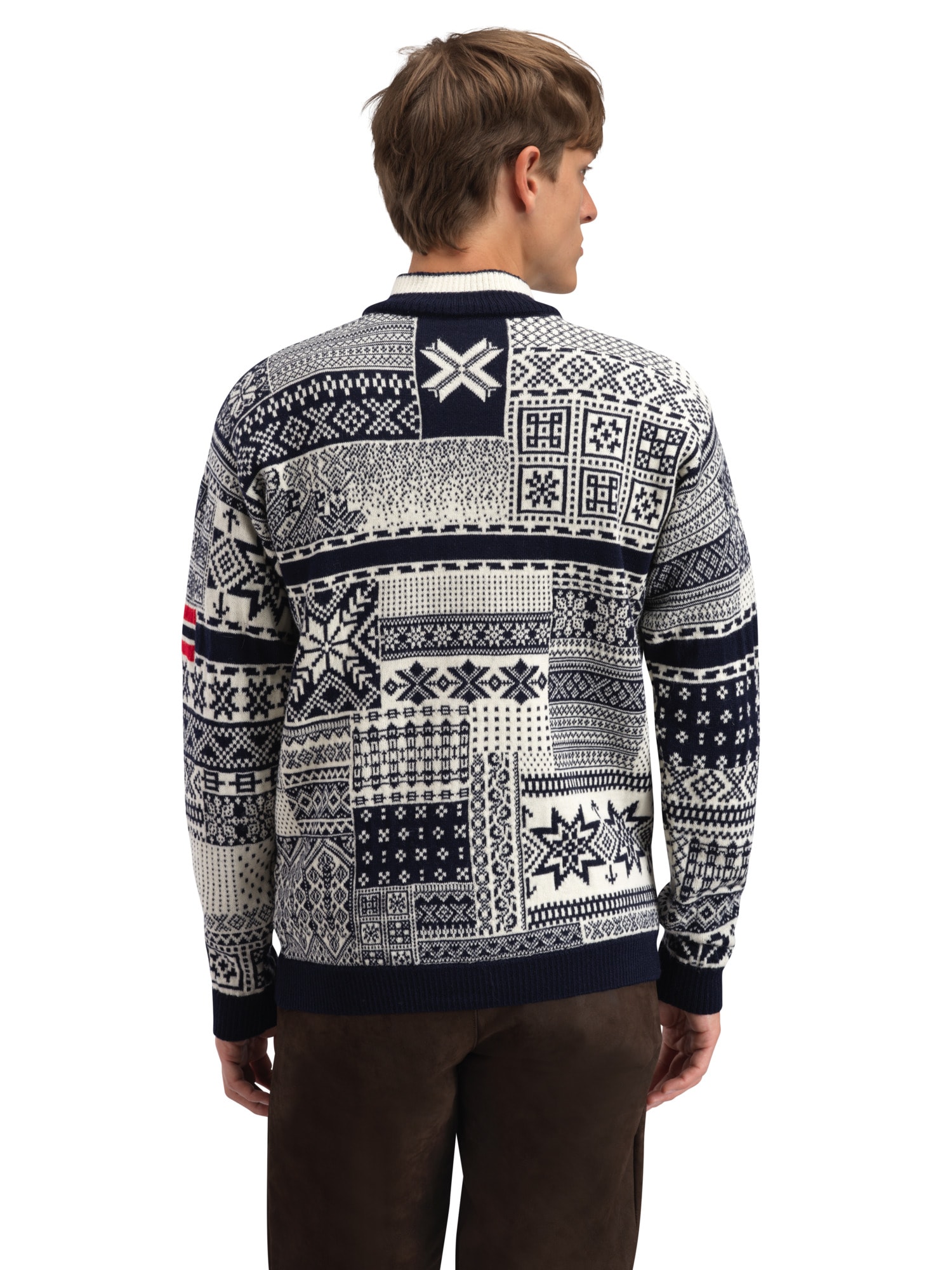 History sweater Navy Offwhite Raspberry - Dale of Norway