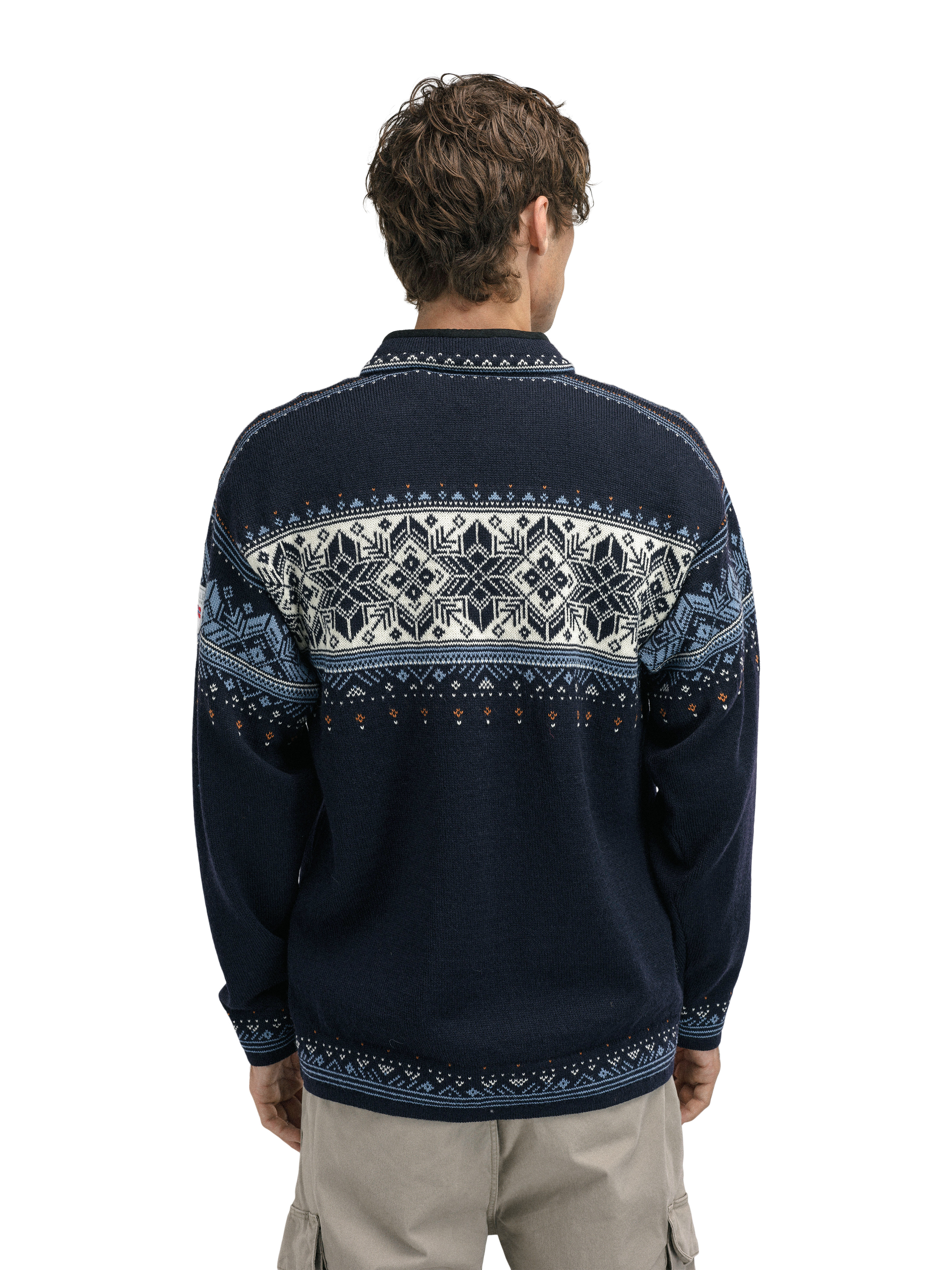 Blyfjell Men's Knit Sweater Midnavy Blushad Offwhite Coppe