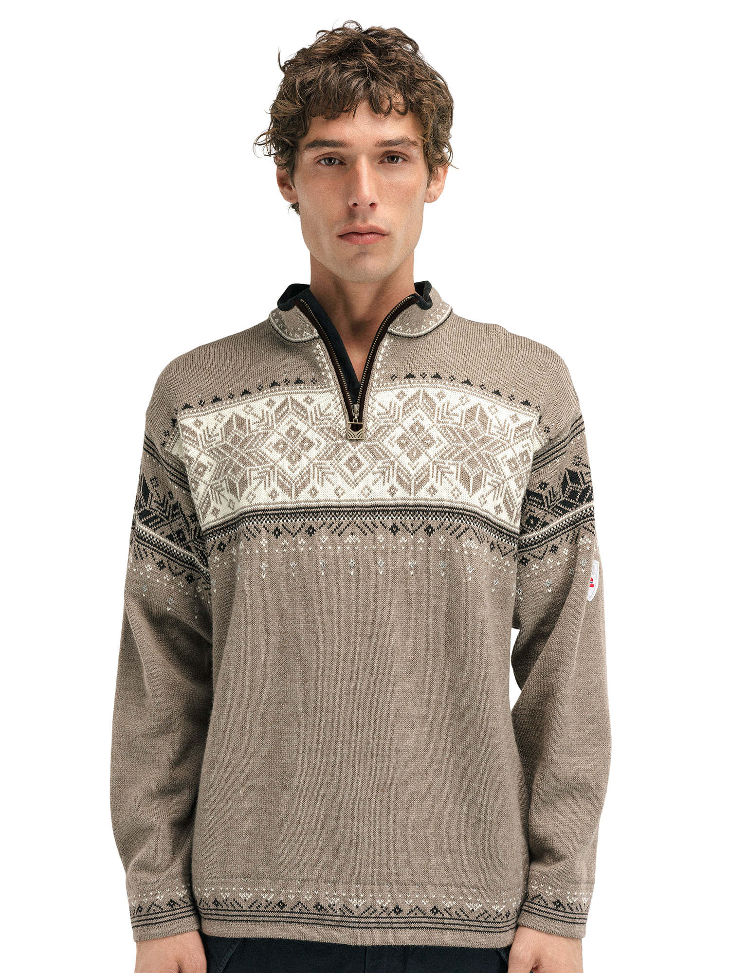 Blyfjell Men's Knit Sweater Mountainstone Offwhite Coffee