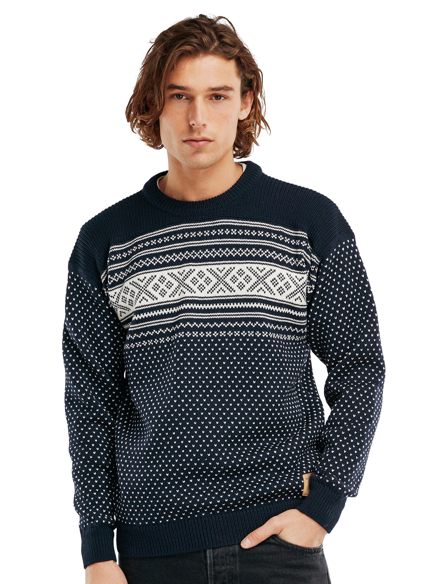 Valloy sweater - Men - Navy/Offwhite - Dale of Norway - Dale of Norway
