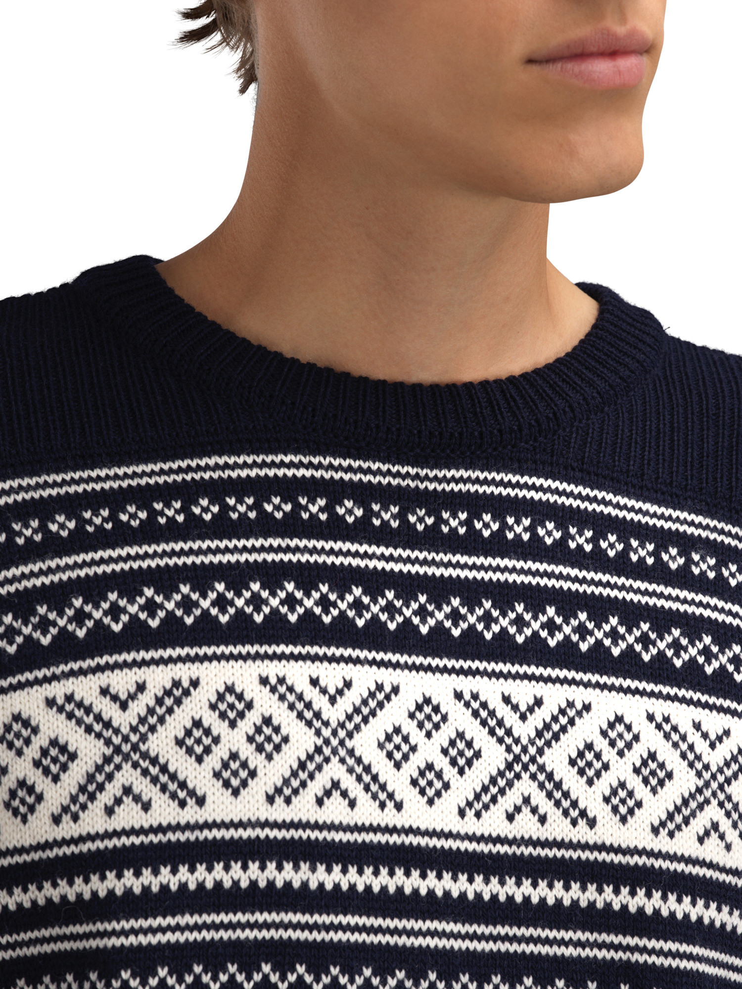 Valløy men’s wool sweater Navy Offwhite