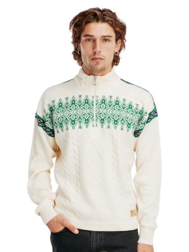 Aspøy sweater - Men - Offwhite/Green - Dale of Norway - Dale of Norway