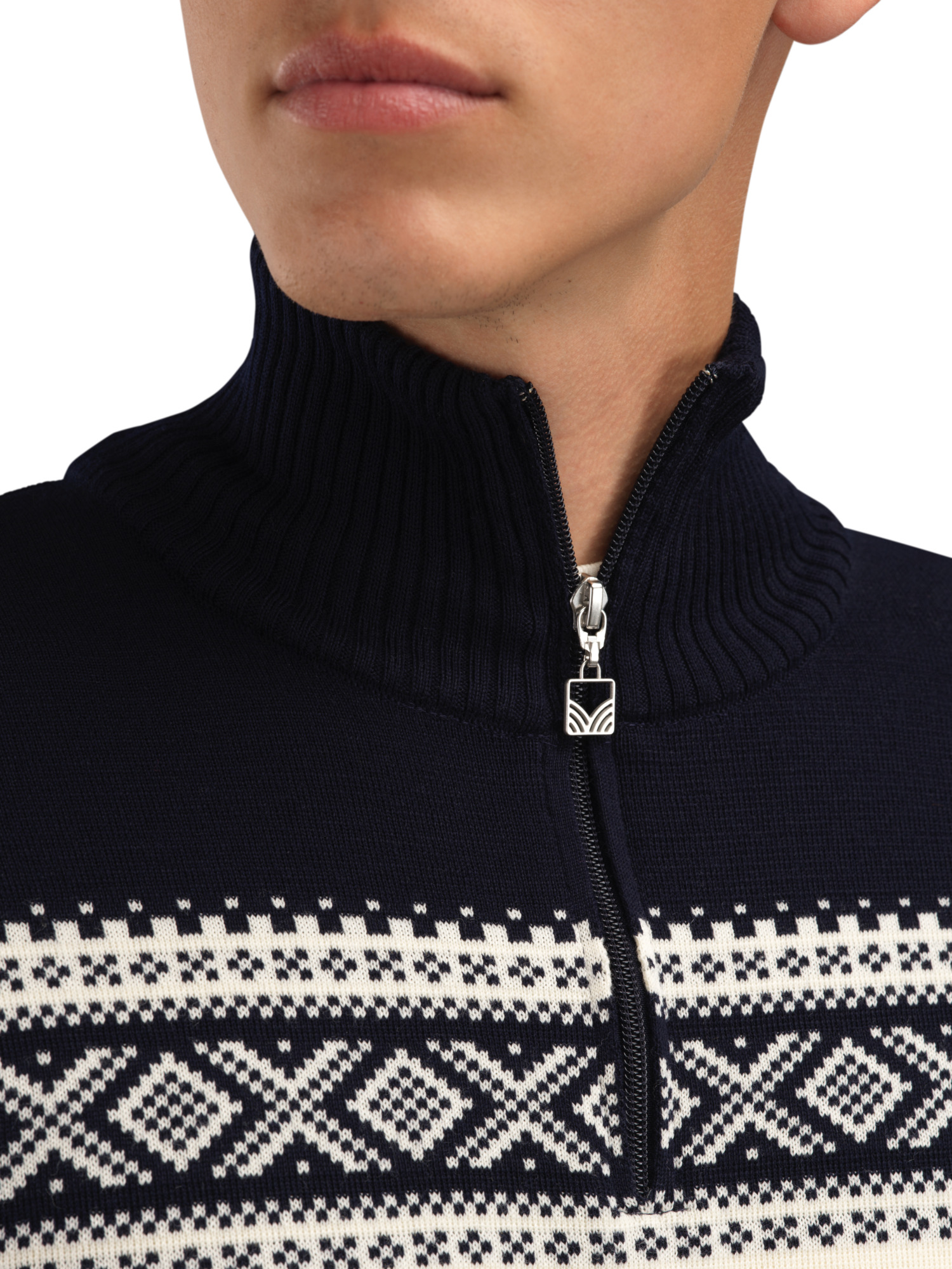 Dalestølen men’s merino wool sweater Offwhite Navy