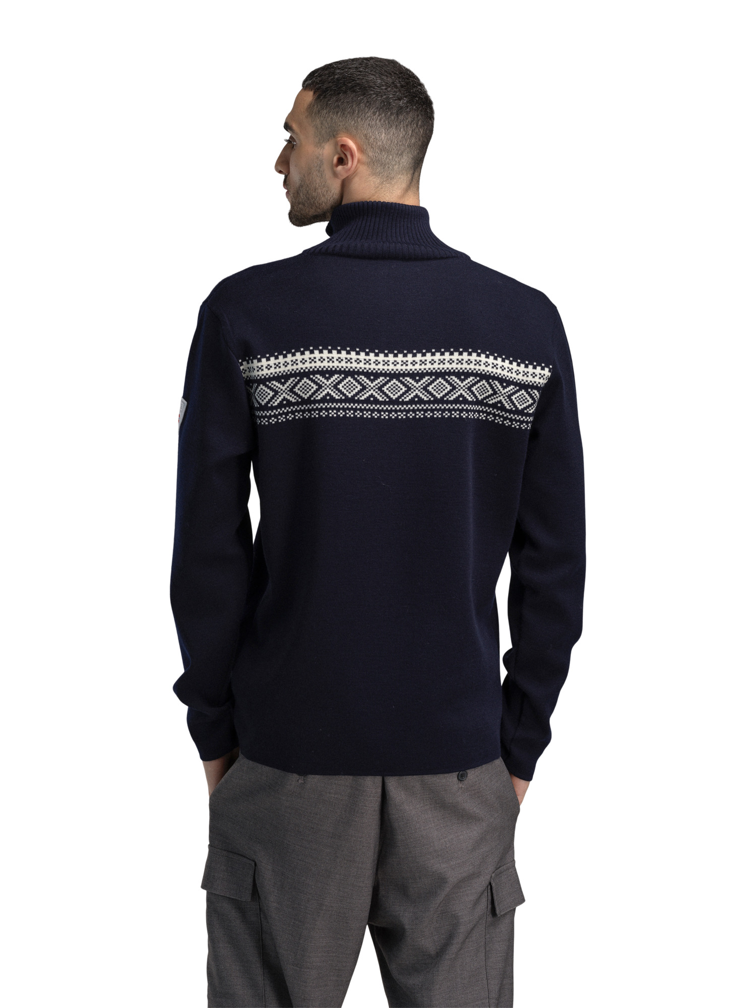 Dalestølen men’s merino wool sweater Navy Offwhite
