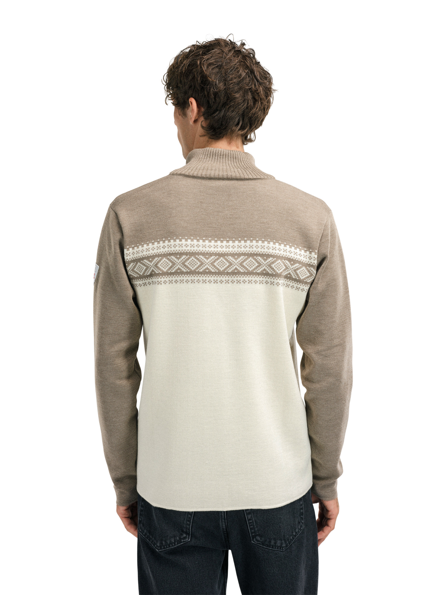 Dalestølen men’s merino wool sweater Mountainstone Offwhite