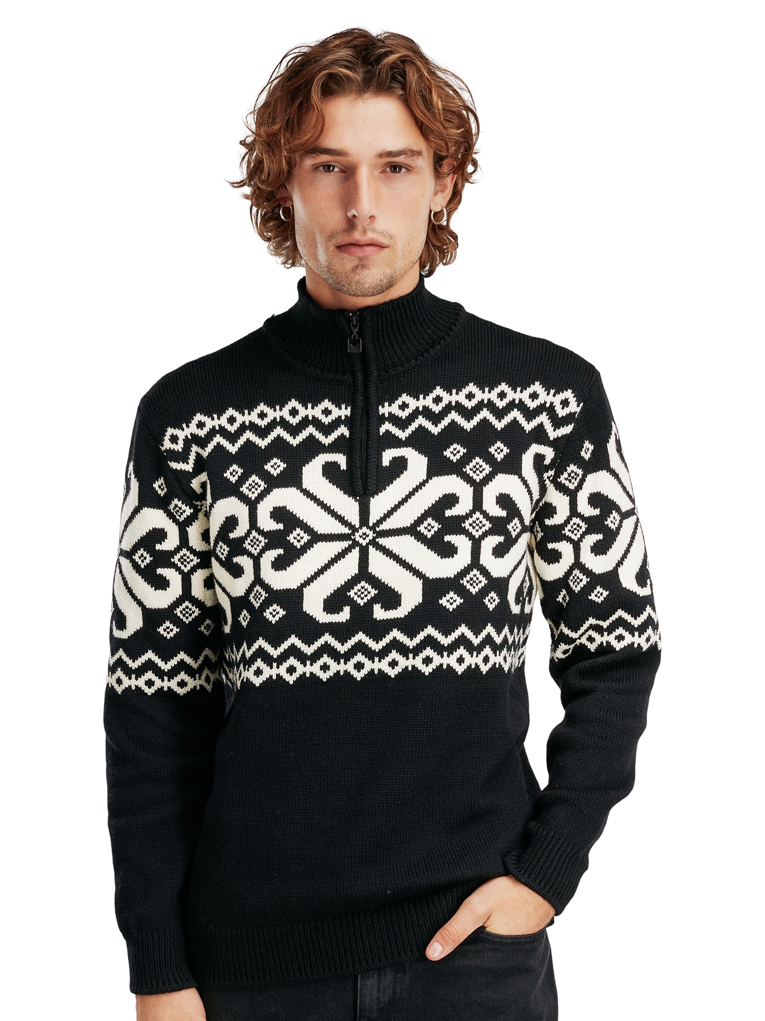 Falkeberg Masculine Sweater Black Offwhite - Dale of Norway