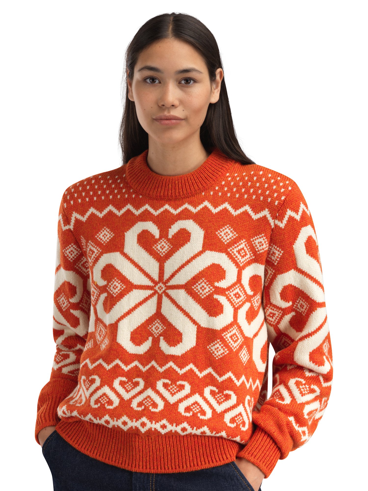 Falkeberg women’s sweater Orange Offwhite
