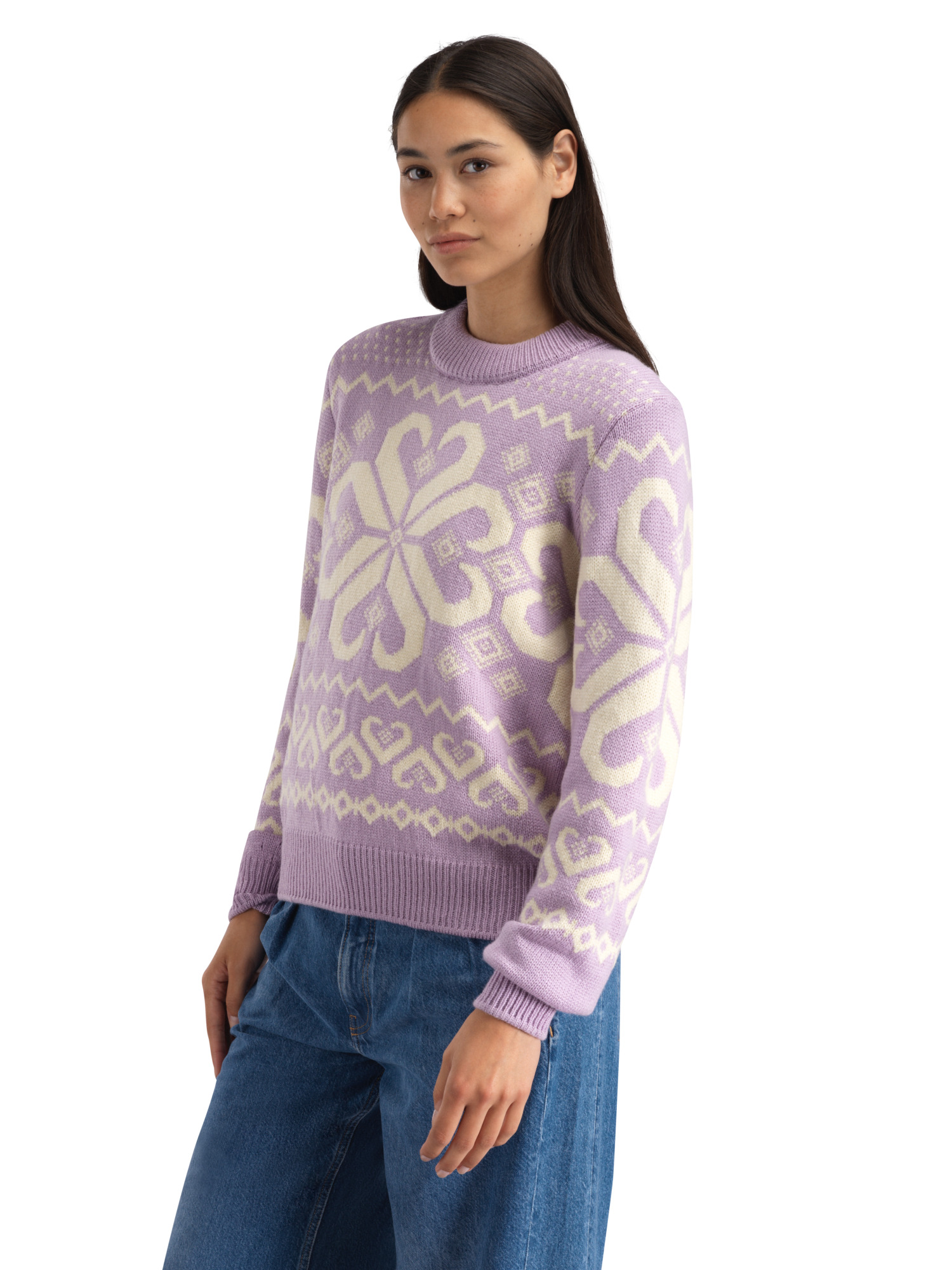 Falkeberg women’s sweater Lavendel Offwhite