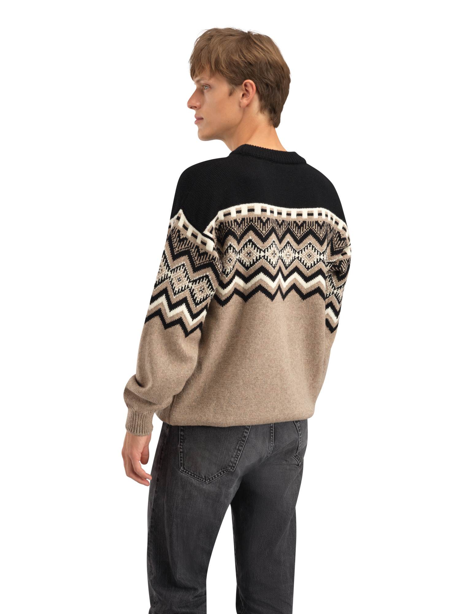 Randaberg men's sweater  Brown Black Offwhite