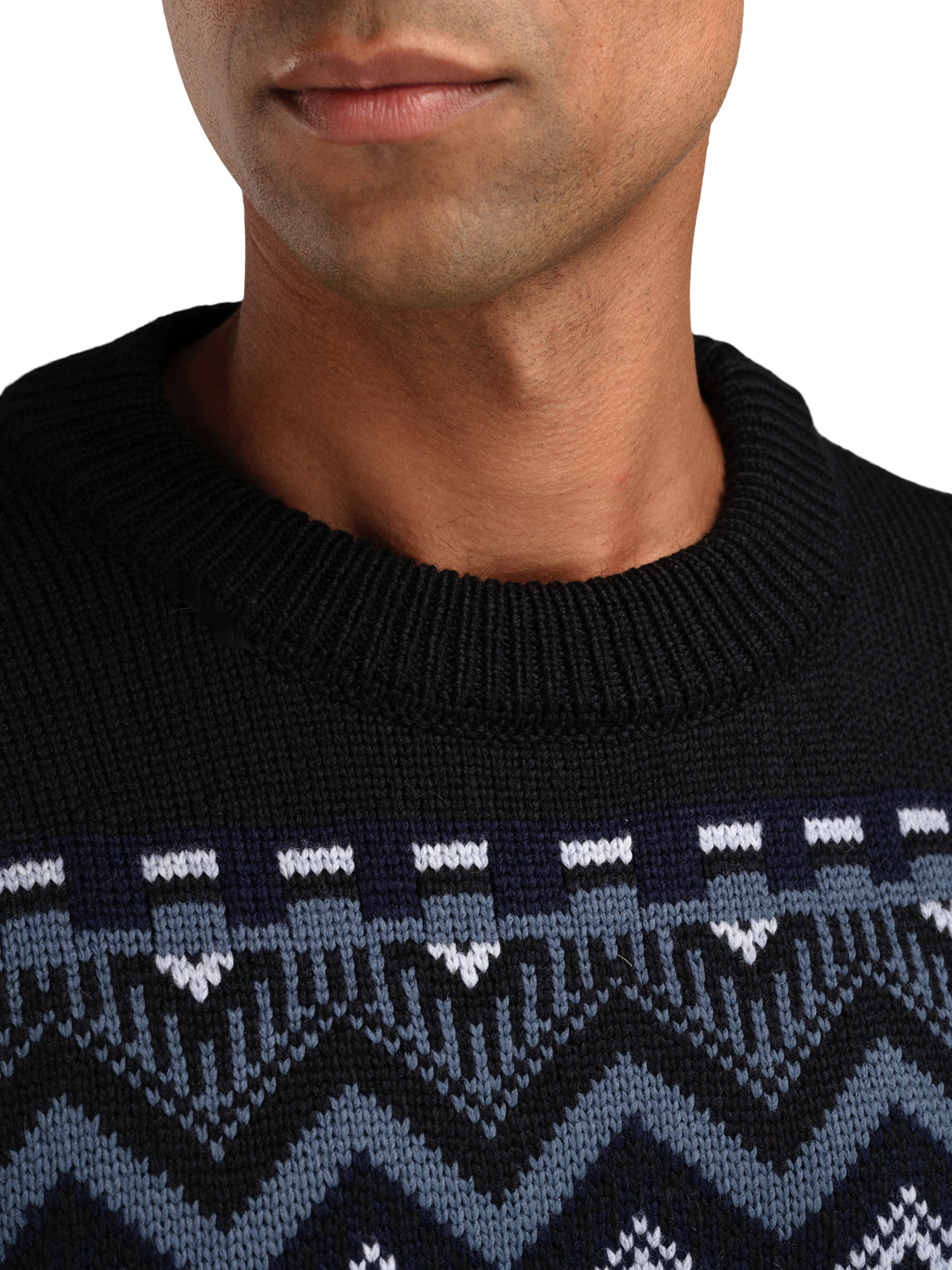 Randaberg men's sweater  Light Blue Mel. Black Steel