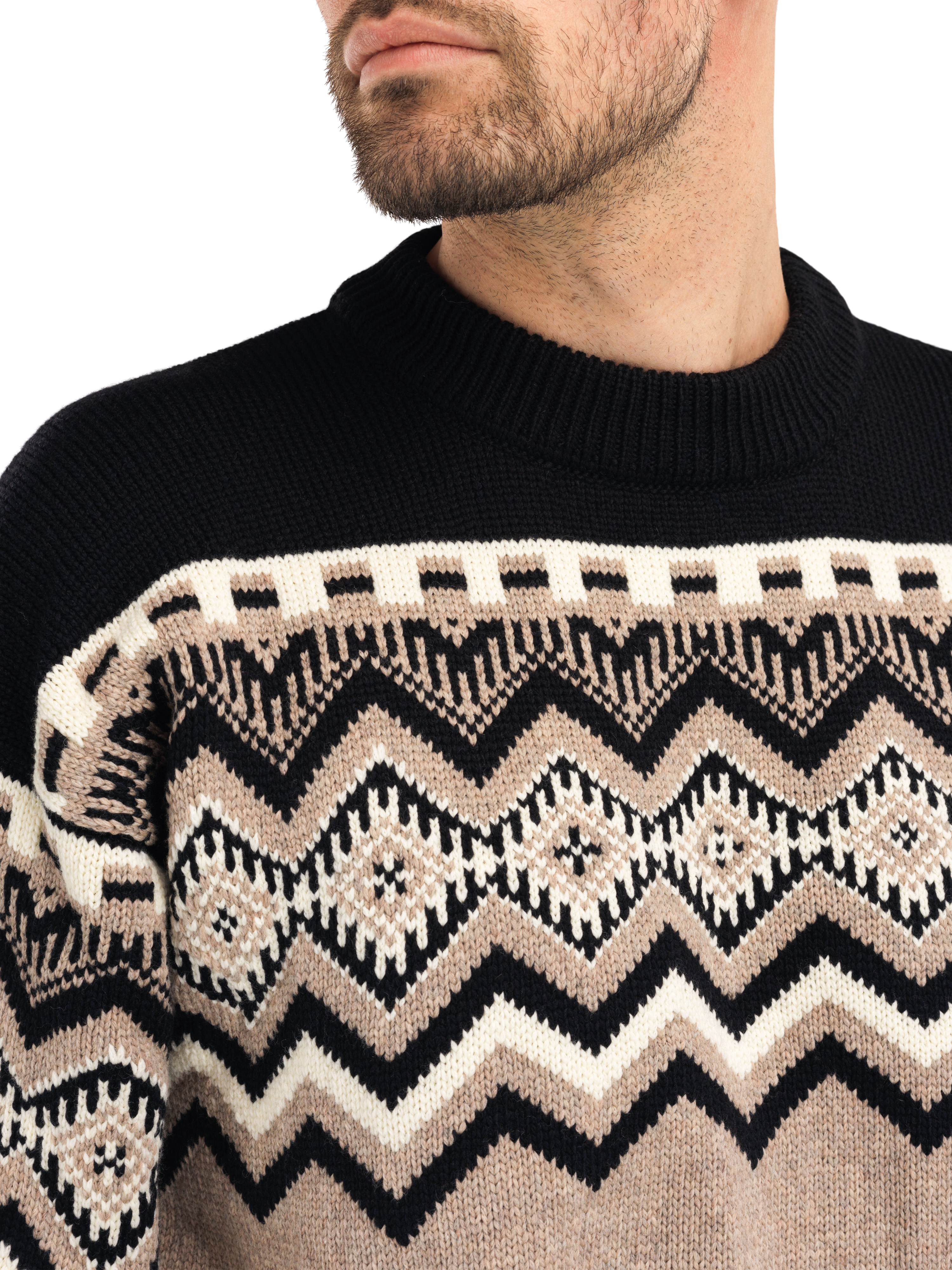 Randaberg men's sweater  Brown Black Offwhite