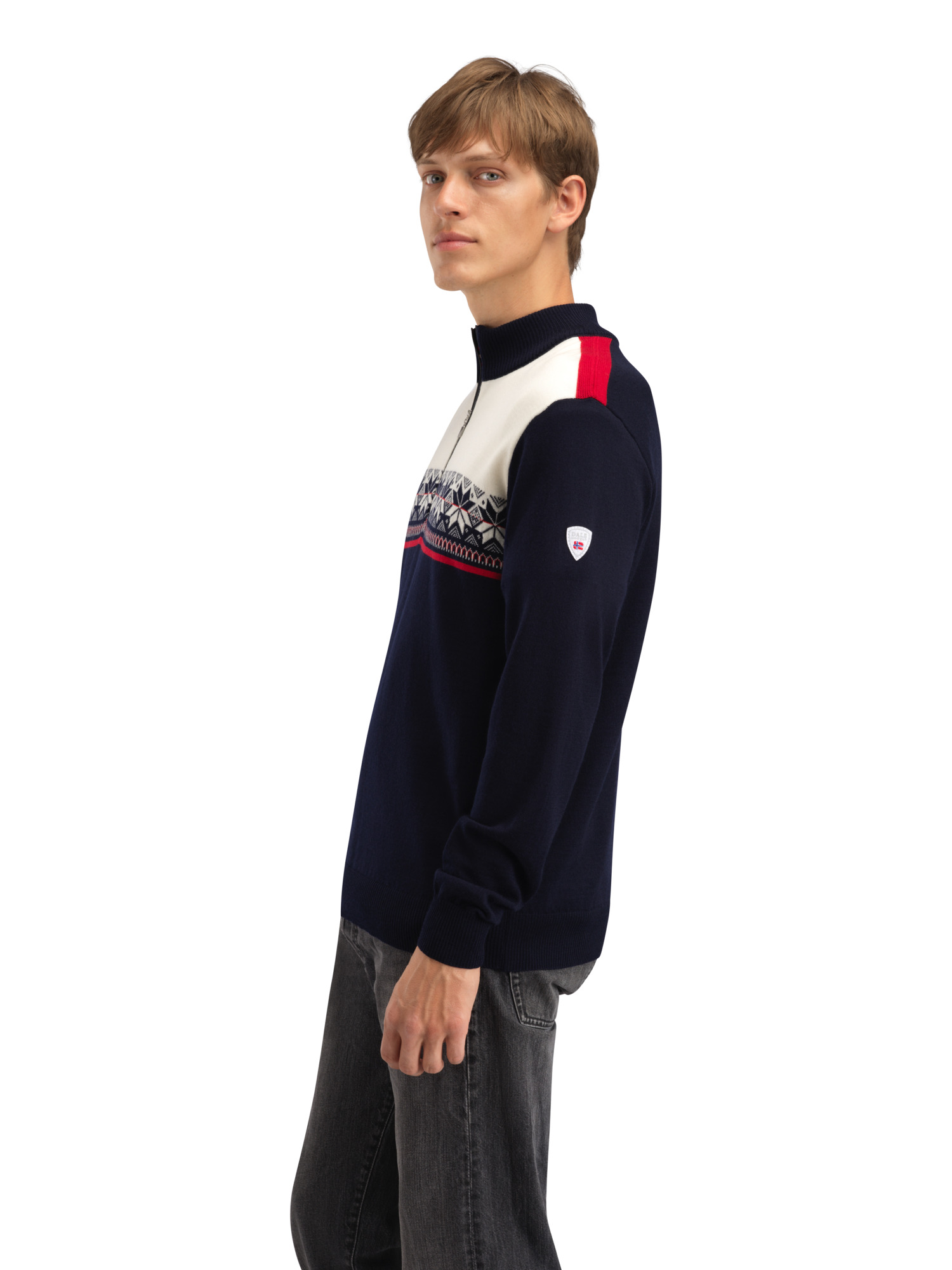 Liberg men's sweater Navy Offwhite Raspberry