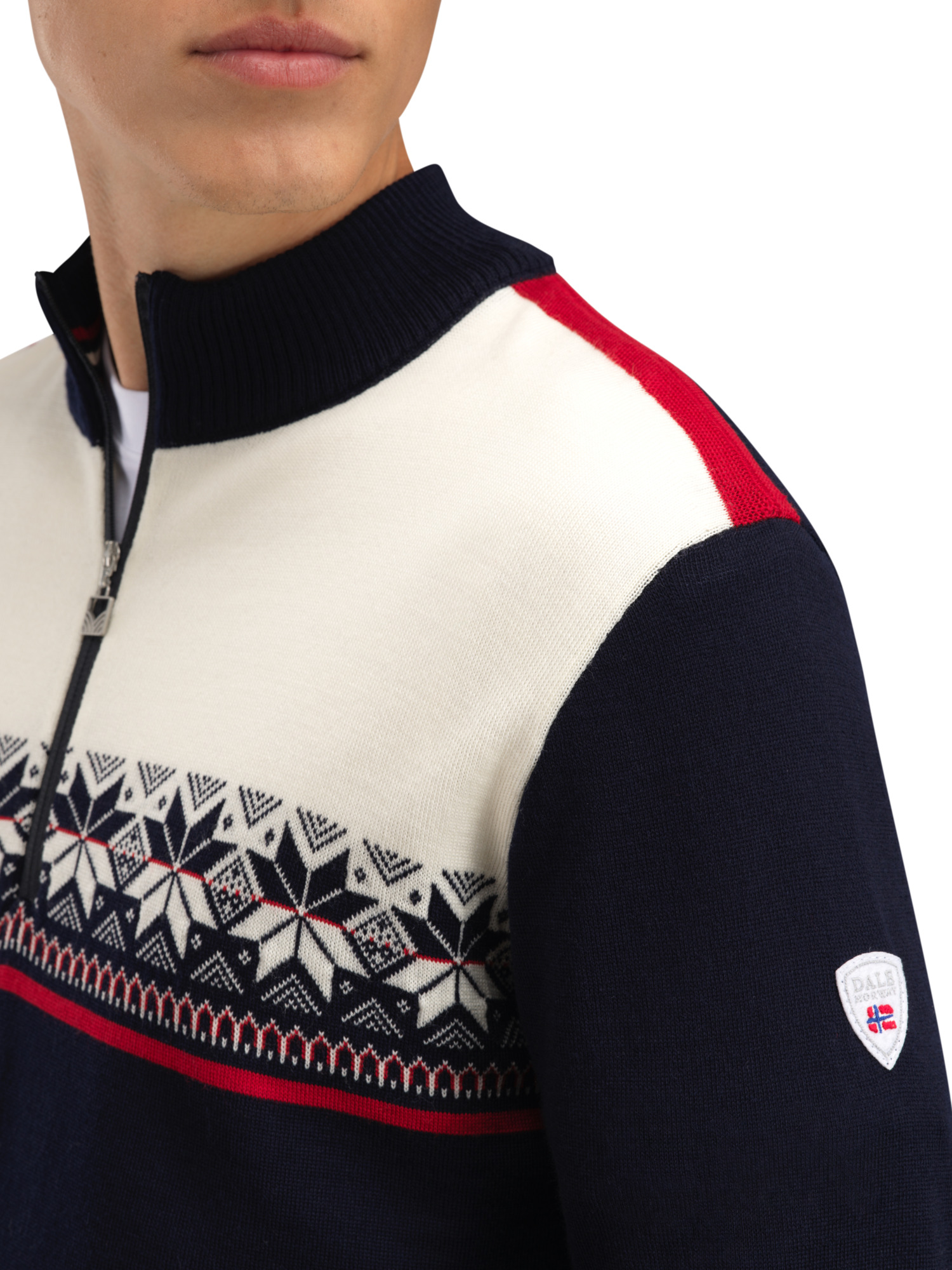 Liberg men's sweater Navy Offwhite Raspberry