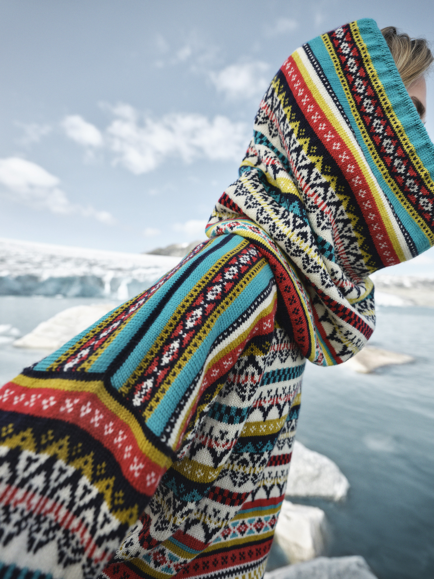 Utsira Women's Sweater Marine Offwhite Raspberry