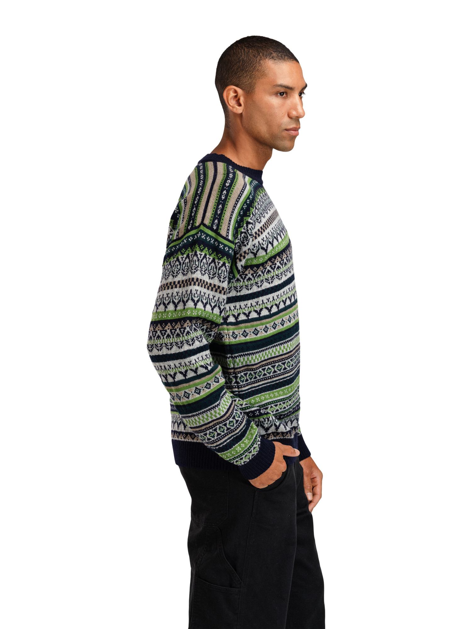 Utsira Men's Sweater Marine Pinegreen Lightcharcoal