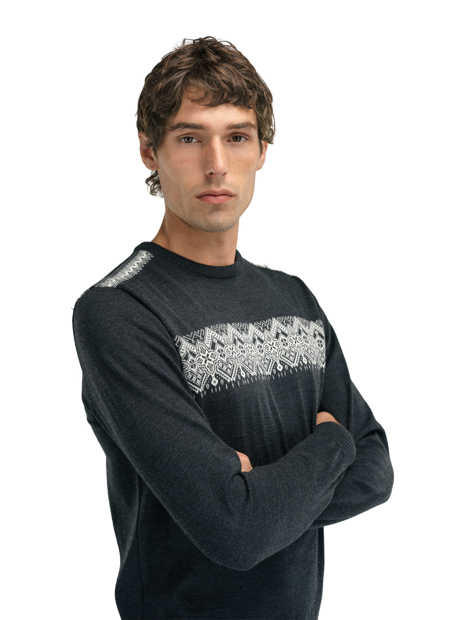 Stenberg Men's Sweater Dark Charcoal Offwhite