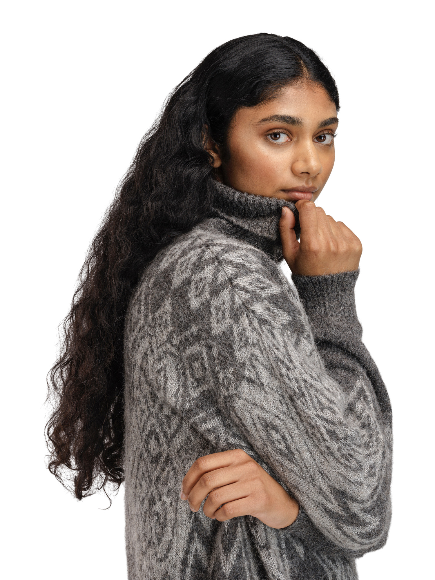 Falun Alpa Women’s Sweater  Darkcharcoal Lightcharcoal