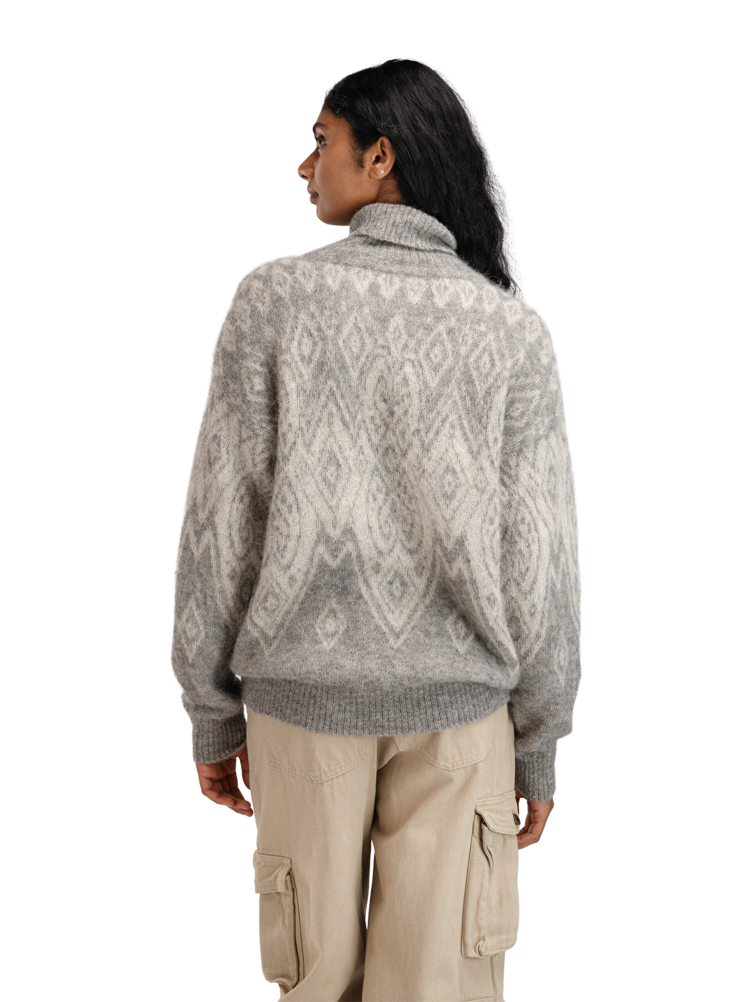 Falun Alpa Women’s Sweater  Lightcharcoal  Offwhite
