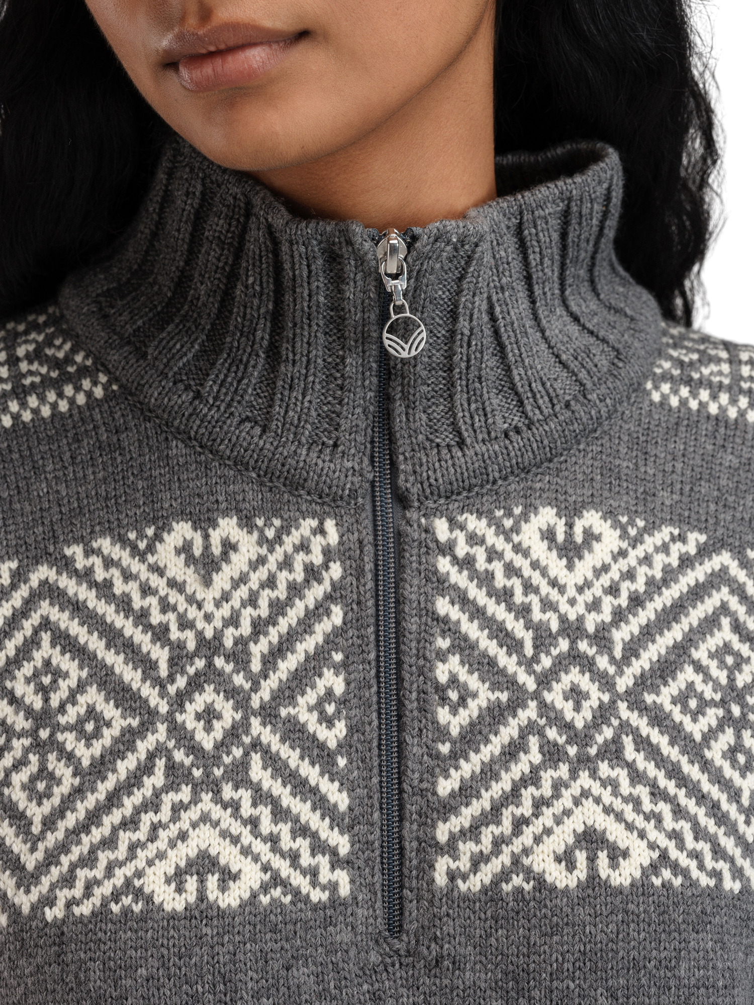 Rasletind Women's Sweater Darkcharcoal Offwhite