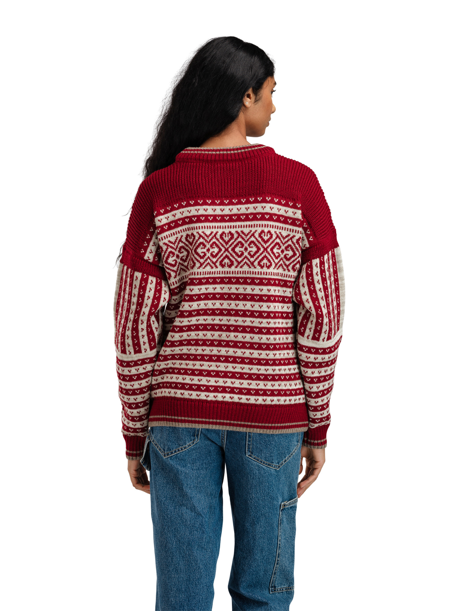 Ramberg Women's Sweater - Norwegian Wool Redrose Mountainstone SandMel