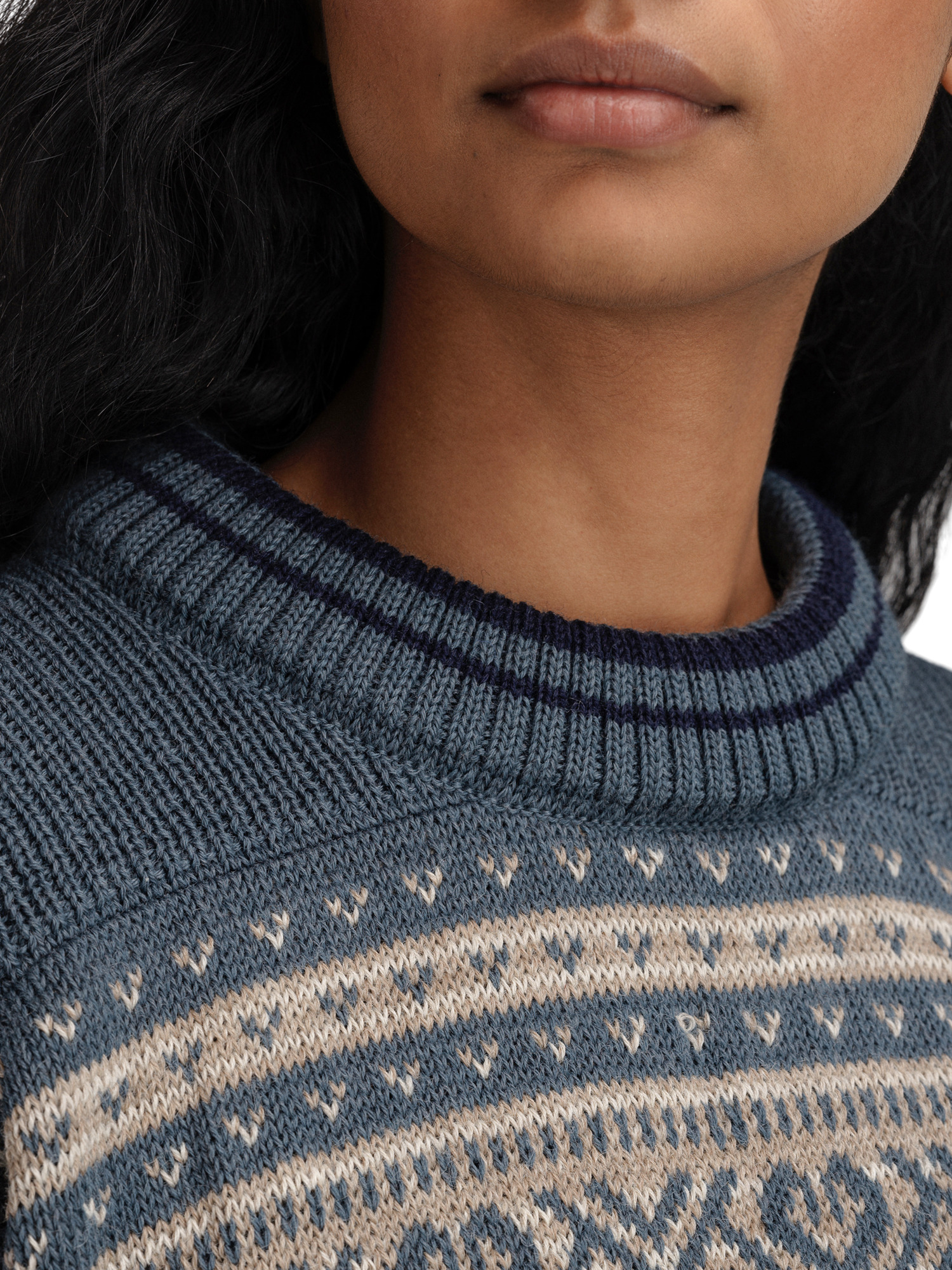 Ramberg Women's Sweater - Norwegian Wool Steel Marine Montainstone Sand