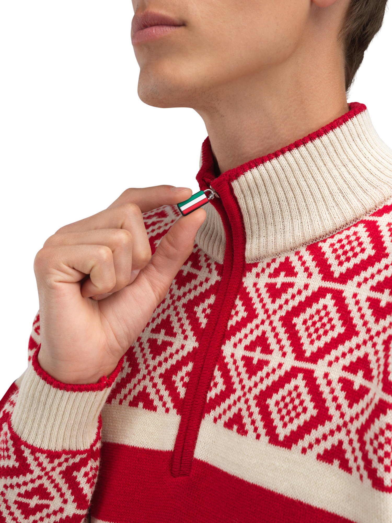 Team Norway Cortina Men’s Ski Sweater Raspberry Offwhite