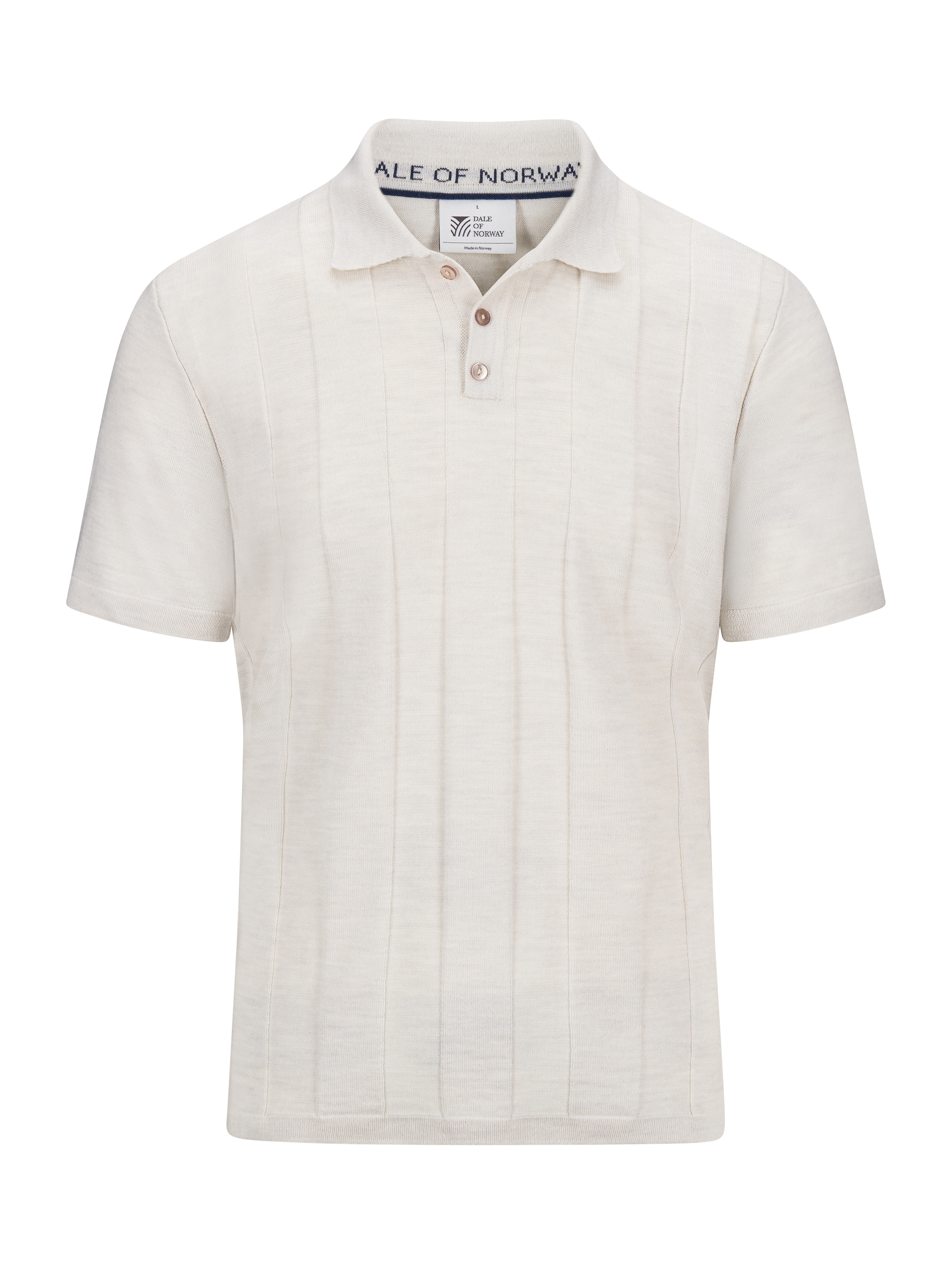 Nanes Polo Shirt - Merino wool Offwhite Navy