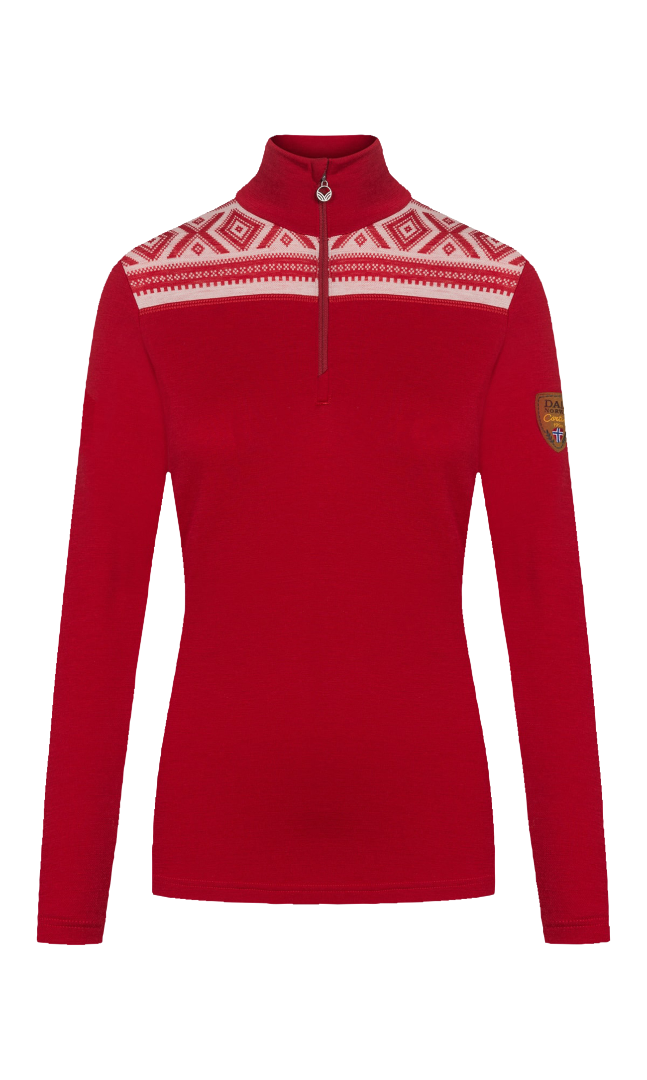 Cortina Superfine Women’s Sweater - Superfine Merino Raspberry Offwhite